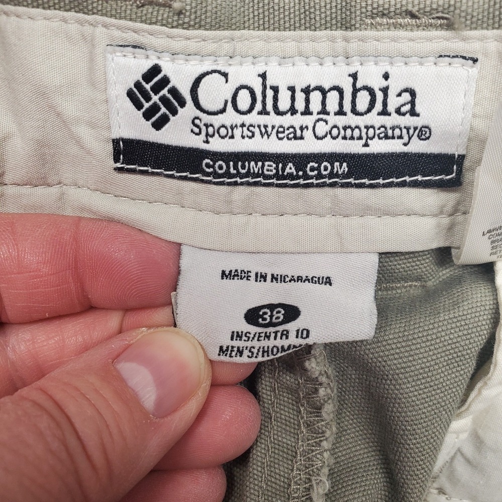 Columbia Shorts Mens Size 38 ROC Cargo Shorts Sage Green Cotton Outdoors NWT - Picture 4 of 9